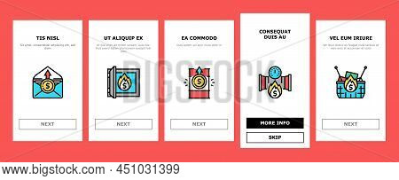 Inflation Financial World Problem Onboarding Mobile App Page Screen Vector. Core And Rate Inflation,