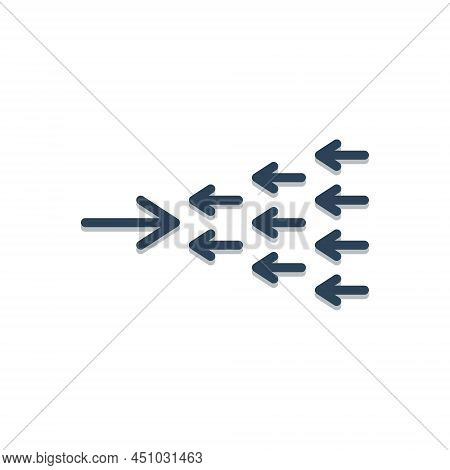 Color Illustration Icon For Exception Omission Exclusion Against Arrow Opposite Contrary Against Adv