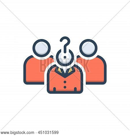 Color Illustration Icon For Anybody Whichever Any Someone Anyone Person Knowledge Guess Question Ano