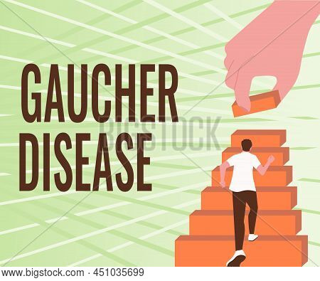 Hand Writing Sign Gaucher Disease. Word Written On Autosomal Recessive Inherited Disorder Of Metabol