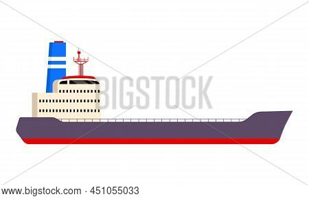 Marine Corps Ship Semi Flat Color Vector Object. Maritime Transportation. Full Sized Item On White. 