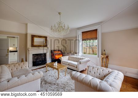 Sitting Room Within Old Former Victorian Rectory Renovated And Furnished In A Modern Contemporary Fa