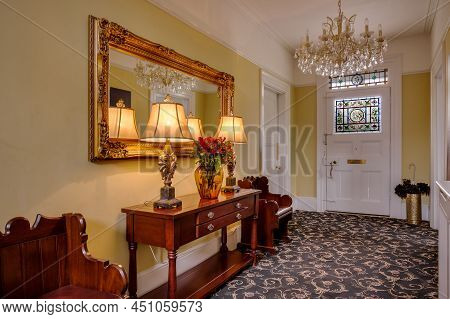 Entrance Hall Including Door With Original Decorative Stained Glass Within Renovated Former Victoria