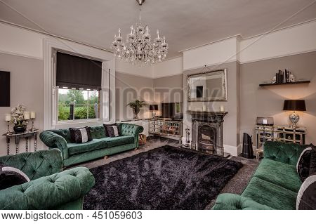 Furnished Traditional Drawing Or Sitting Room Within Old Renovated Former Victorian Rectory With Gre