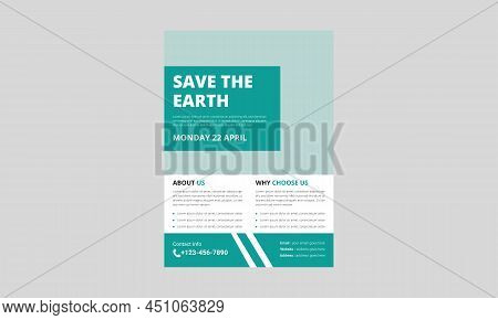 Earth Day Flyer Template Design. International Mother Earth Day Flyer. Environmental Problems And En