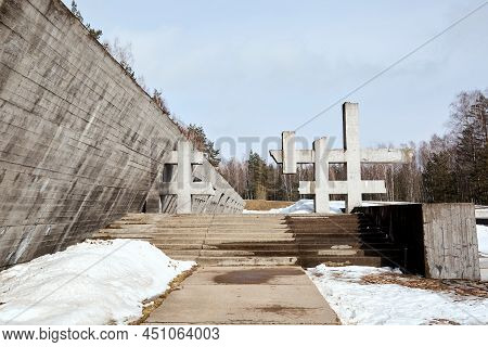 Khatyn, Belarus - March 13, 2021 State Memorial Complex. The Burned Villages. Victims Of The Second