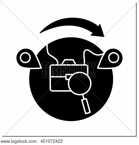 Moving Glyph Icon. Business Trip. Moving From One Place To Another Through Work.career Assessment Co