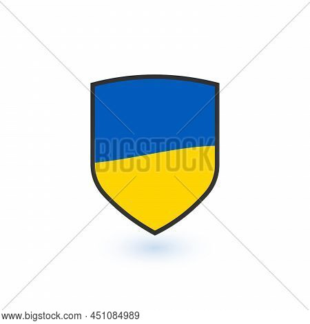 Vector Patriotic Shield With Flag Of Ukraine. Ukrainian Protection. Stock Vector Illustration Isolat