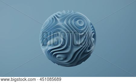 Blue Sphere Deformation Bio Forms. Illustration Abstract 3D Render