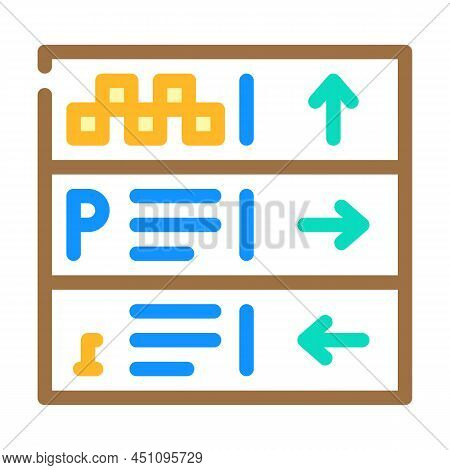 Direction Airport Sign Color Icon Vector. Direction Airport Sign Sign. Isolated Symbol Illustration