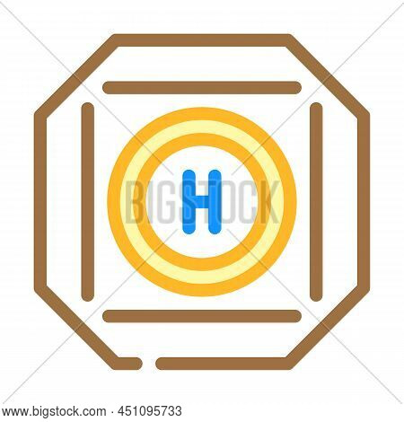 Helicopter Pad Color Icon Vector. Helicopter Pad Sign. Isolated Symbol Illustration