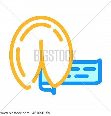 Fortune Cookies Color Icon Vector. Fortune Cookies Sign. Isolated Symbol Illustration