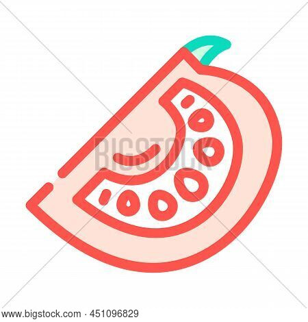 Half Tomato Color Icon Vector. Half Tomato Sign. Isolated Symbol Illustration