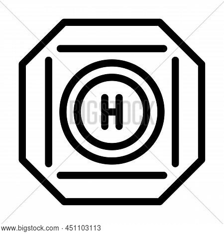 Helicopter Pad Line Icon Vector. Helicopter Pad Sign. Isolated Contour Symbol Black Illustration