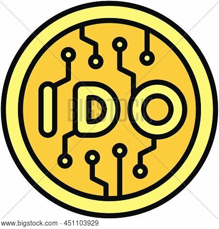 Initial Dex Offering Icon, Cryptocurrency Related Vector Illustration
