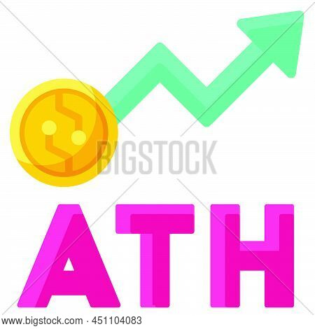All Time High Icon, Cryptocurrency Related Vector Illustration