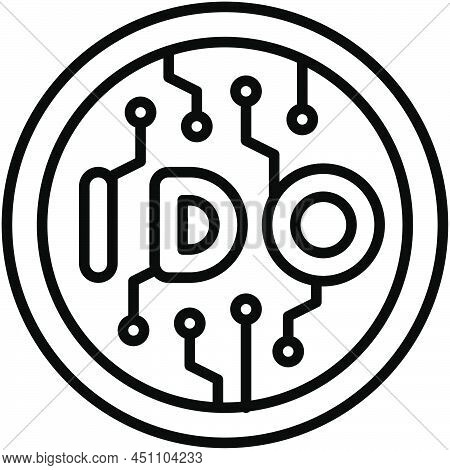 Initial Dex Offering Icon, Cryptocurrency Related Vector Illustration