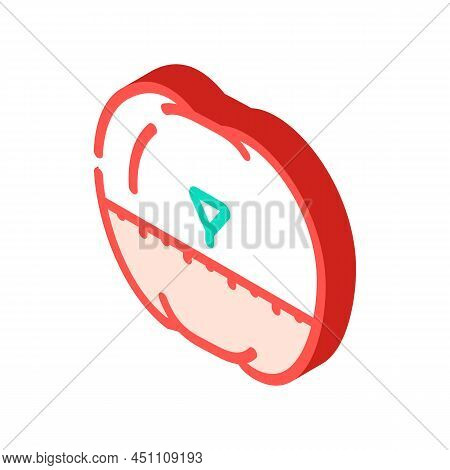 Timer In Shape Of Tomato Isometric Icon Vector. Timer In Shape Of Tomato Sign. Isolated Symbol Illus