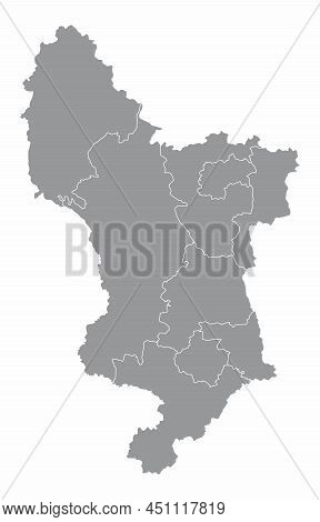 Derbyshire County, Administrative Map Isolated On White Background, England