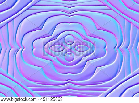 Abstract Flower Background, Normal Map, Seamless Pattern, 3d Rendered