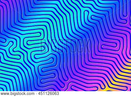 Abstract Background With Optical Illusion Generative Pattern And Vibrant Fluid Psychedelic Colors