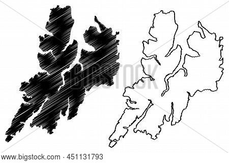 Hinnoya Island (kingdom Of Norway) Map Vector Illustration, Scribble Sketch Hinnoya Map