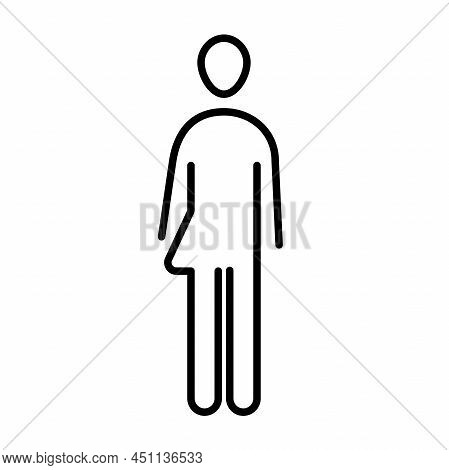 Agender Nonbinary Human Line Icon Isolated On White Background. Vector Illustration