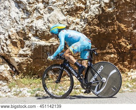 Col Du Serre De Tourre,france - July 15,2016: The Italian Cyclist Paolo Tiralongo Of Astana Team Rid
