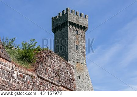 Radicofani - Italy. June 04, 2021: Observation Tower Of The Castle (rocca Di Radicofani) Radicofani 