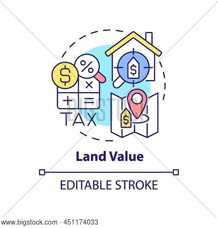 Land Value Concept Icon. Land Management Practice Abstract Idea Thin Line Illustration. Real Estate 