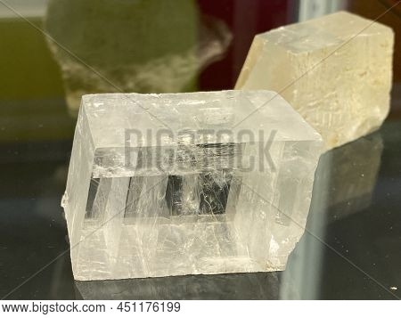 Double Spar - Calcite; Colorless Fission Thromboederum Or Doppelspat - Calcit; Farbloses Spalthrombo