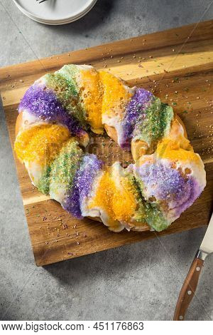 Homemade Colorful Sweet King Cake