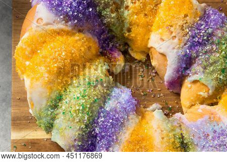 Homemade Colorful Sweet King Cake