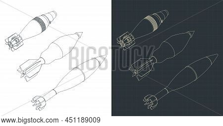 Mortar Shells Isometric Blueprints