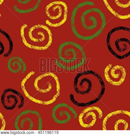 Hand Drawn Seamless Pattern With African Geometric Ornament Design Print, Juneteenth Freedom 1865 Fa
