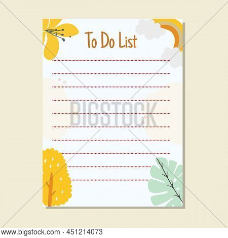 Cute Simple Printable Pestal Color Flat To-do List Planner