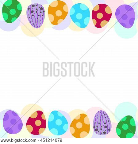Decorative Colorful Easter Egg Background Frame Border