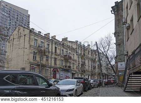 Kyiv. Ukraine. February 16, 2022 Dmitrievskaya Street In Kyiv