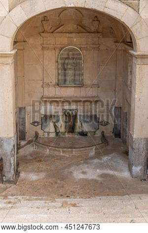 General View Of The Fountain Of Santa Margarita, In The Majorcan Town Of Felanitx, Spain
