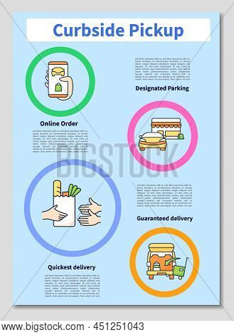 Curbside Pickup Brochure. Online Order, Designated Parking, Quickest And Guaranteed Delivery Templat