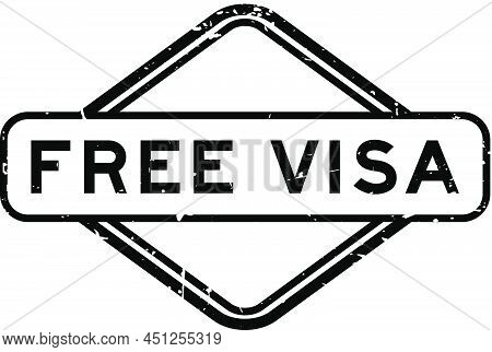 Grunge Black Free Visa Word Rubber Seal Stamp On White Background