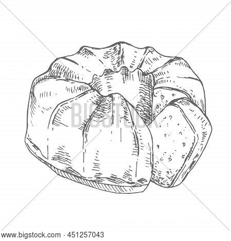 Hand Drawn Vector Fresh Baked Italian Ciambellone