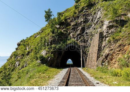 Circum-baikal Railway. Tunnel Number 38 On The Railway. Malay Upornaya Guba