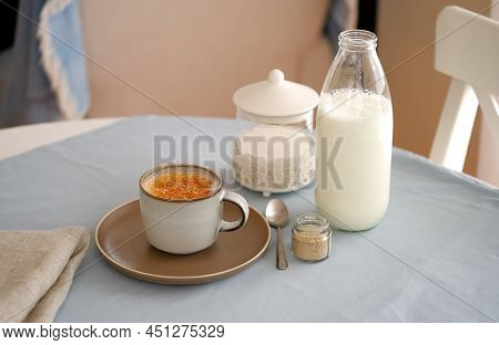 Traditional Turkish Hot Beverage Salep Or Sahlep.