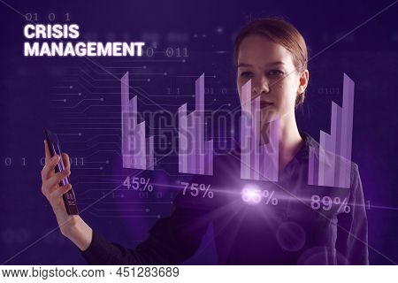 Business, Technology, Internet And Network Concept. Young Businessman Thinks Over The Steps For Succ