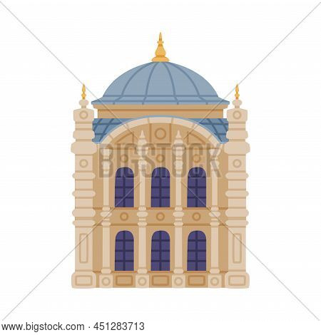 Turkey Building As Topkapi Palace And Attraction Place Vector Illustration