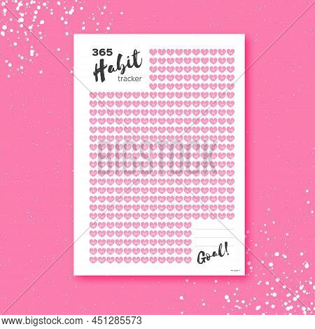 Habit Tracker. 365 Days Template Habit Diary For Year. Journal Planne. Bullet Journal. Goal List .pa