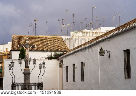 Capuchinos Square, Plaza De Capuchinos With Monument Christ Of The Lanterns, The Cristo De Los Faroe