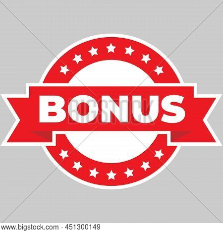 Bonus Isolated Icon, Sticker. Red Bonus Sign For Promotion Design. Advertising For Marketing Promo D