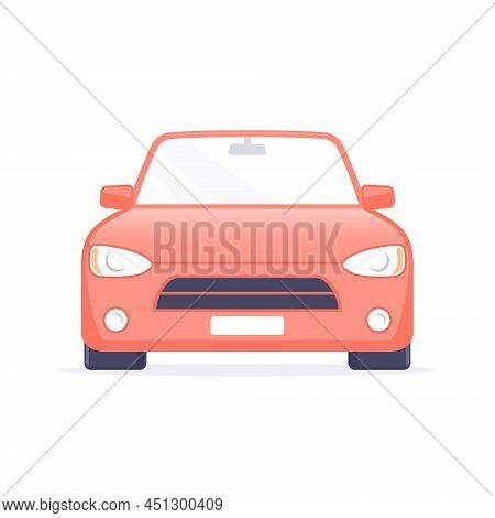 Car Vector Icon. Front View Car Isolated Illustration.